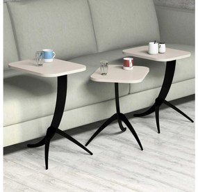 Set 3buc. măsuțe cafea Lepuki (crem) . 1094354