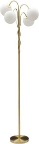 Lampadar alb-auriu cu abajur din sticlă (înălțime 176 cm) Glamy – Mauro Ferretti