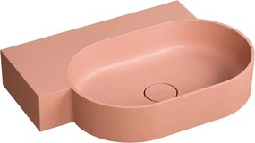 Lavoar suspendat Omnires Ovo M+ finisaj coral mat 64.5 cm stanga