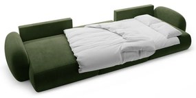 Colțar verde extensibil/cu spațiu de depozitare cu tapițerie din catifea (în formă de "U") Tonale – Cosmopolitan Design