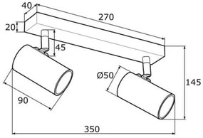 Spot Argon 0890 LAGOS 2xGU10/5W/230V alb/auriu