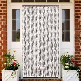 vidaXL Perdea pentru insecte, gri taupe și alb, 118x220 cm, chenille