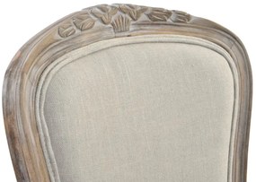 Scaun de dining shabby chic din lemn de cauciuc și in, „Valbonne”