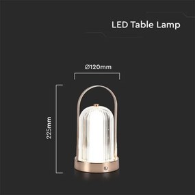 Lampă de birou LED reglabilă LED/1W/5V 3000-6000K 1800 mAh cupru