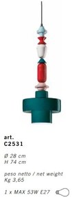 Pendul ceramic design italian realizat manual LARIAT H-74cm