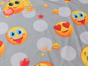 Lenjerie de pat din microfibra Culoare Gri, EMOJI Dimensiune lenjerie de pat: 70 x 90 cm | 140 x 200 cm