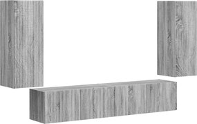 vidaXL Set Dulap pentru Televizor Montat pe Perete 4 pcs Gri Sonoma