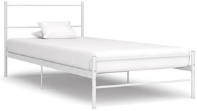 vidaXL Cadru de pat, alb, 90 x 200 cm, metal