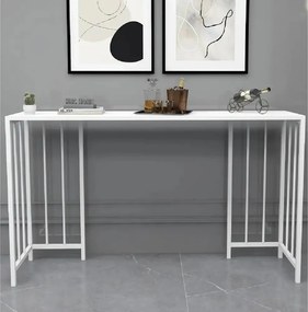 Masa Bucătărie Tip Bar, Alba, 150x90x35 cm