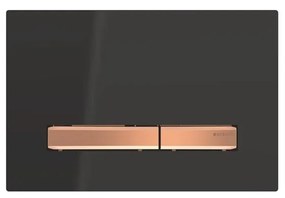 Clapeta de actionare Geberit Sigma50 negru/butoane rose gold