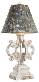 Veioza Vintage din lemn antichizat alb 45x45x90 cm