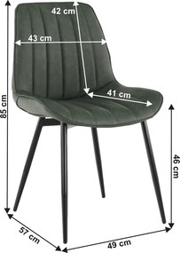 Scaun, piele ecologică verde/negru, HAZAL