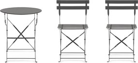 Set de dining pentru grădină gri antracit din oțel pentru 2 persoane Austin – Bizzotto