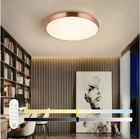 Immax NEO 07322L-LED plafonieră cu reglaj al luminozității NEO LITE SEMPLICI 60W/230V Ø60 cm, finisaj cupru + telecomandă