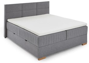 Pat boxspring gri cu spațiu de depozitare 160x200 cm Tambo – Meise Möbel