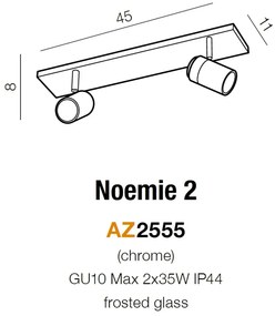 Plafoniera cu 2 Spoturi directionabile pentru baie NOEMIE