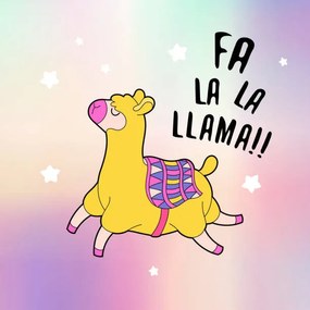 Ilustrație Cute fluffy llama alpaca card. Holographic, Vivali