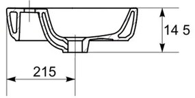 Lavoar Cersanit, Caspia, dreptunghiular pe blat, 60 cm, alb