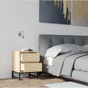 Noptiera Oliva cu 2 sertar culoare nuc 55 cm