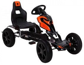 Kart cu pedale pentru copii NOVOKIDS® Adrenaline Kart PRO, 5-8 ani , 122 cm lungime, Carena, Structura metalica, Frana de mana, Functie FreeWheel,