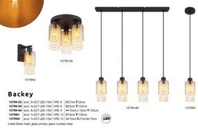 Pendul design modern Backey negru, fumuriu