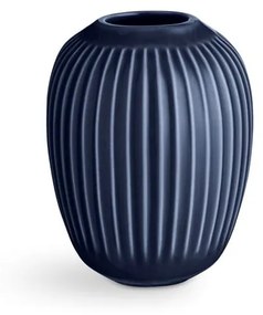 Vază din gresie Kähler Design Hammershoi, înălțime 10 cm, albastru închis
