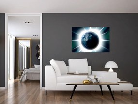 Tablou cu planeta iluminată (90x60 cm)