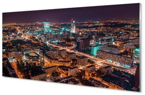 Tablouri acrilice Varșovia oraș noapte panoramă