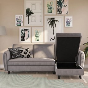 Colțar gri extensibil cu tapițerie din catifea Perry – Støraa