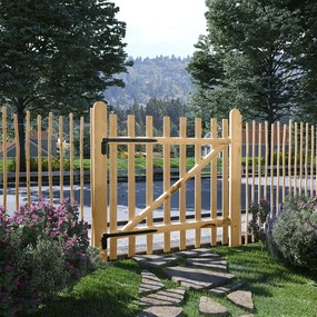 Poarta de gard din lemn de alun 100 x 100 cm Bej, 100 cm