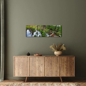Tablou - Lacurile Plitvice (cu ceas) (90x30 cm)