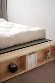 Pat matrimonial din lemn masiv de pin cu somieră 140x200 cm Ziggy – Karup Design