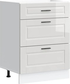 vidaXL Dulap de bucătărie „Porto”, alb lucios, lemn stratificat