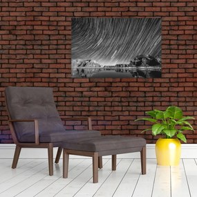 Tablou albnegru cu cerul și stele (90x60 cm)