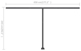 Copertina retractabila manual cu LED, crem, 400x300 cm Crem, 400 x 300 cm