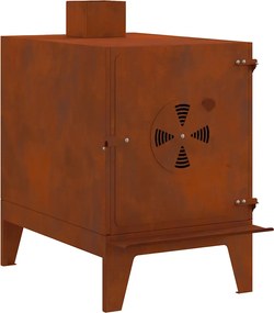 vidaXL Sobă de camping 35x50x60 cm Oțel Corten