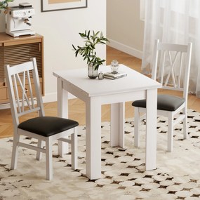 HOMCOM Masă de Dining Extensibilă pentru 4-6 Persoane din PAL și Oțel, 140 x 80 x 77,5 cm, Alb cu Efect de Lemn | Aosom Romania