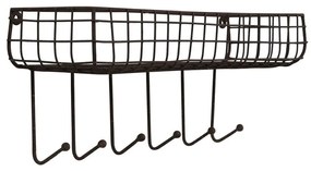 Raft de perete din metal, 6 carlige, Cuisine