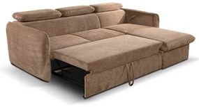 Canapea colțar extensibilă în L BEJA, bej, cu spațiu de depozitare, dreapta