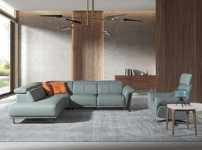 Lampa de masa LUX sticla albastra si otel negru