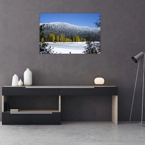 Tablou - munții înzăpeziți iarna (90x60 cm)