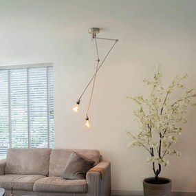 Lampă modernă cu pandantiv din oțel fără abajur cu 2 lumini - Blitz