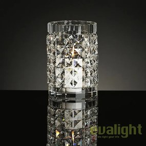 Suport pentru lumanare design LUX, realizat manual din sticla, NEFERTARI ROUND 22cm