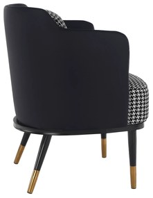 Fotoliu design, model alb-negru/ piele ecologică albastru închis, EMREN