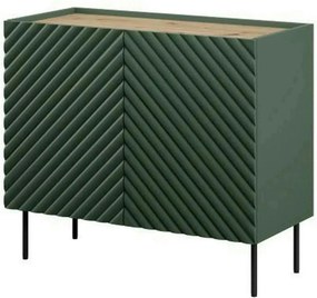 Comoda ONDA, verde inchis/stejar, PAL laminat, 98x45x85 cm
