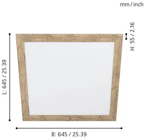 Eglo 99436 - Plafonieră LED PIGLIONASSO LED/32W/230V 645x645 mm