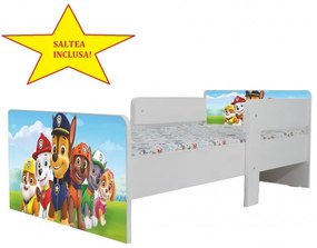 Pat Star imprimat cu Paw Patrol, cu protectie si saltea, 160x80 cm