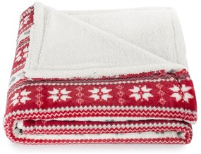 Pătură din imitație blăniță 4Home Vis de iarnă roșu, 150 x 200 cm