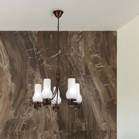 Brilagi - COTTAGE LED lustr 5xE14/40W/230V, stejar/alb, pe lanț