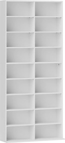 HOMCOM Unitate de depozitare pentru 640 CD-uri/360 DVD-uri/430 Blu-ray - Alb | Aosom Romania